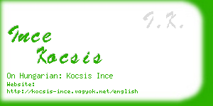 ince kocsis business card